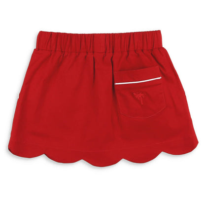 Red Twill Scallop Skort - red girls back to school skort matching bottom shrimp and grits kids clothing