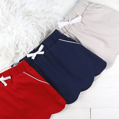 Red Twill Scallop Skort - gameday scallop skort shrimp and grits kids clothing