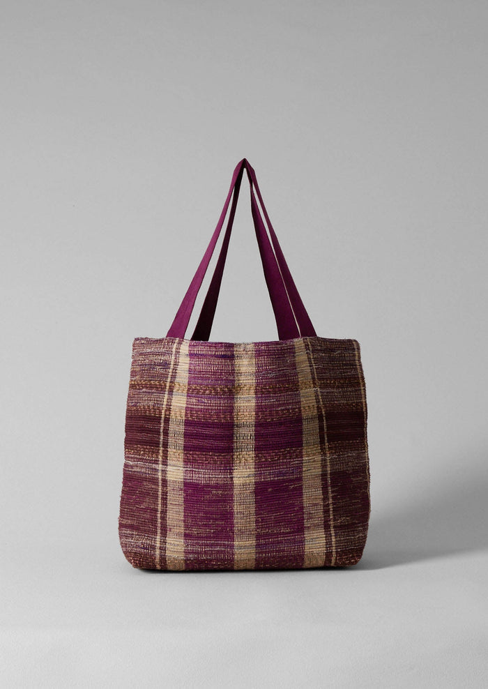 Remnant Fabric Check Bag | Berry