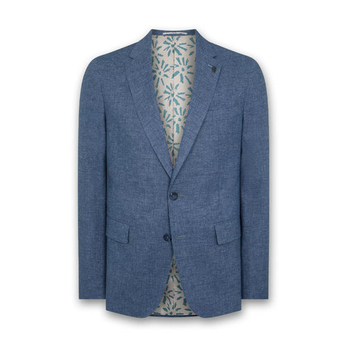 Remus - Alto Slim Fit Linen Blazer in Blue - Nigel Clare
