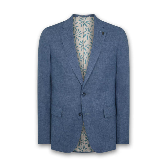 Remus - Alto Slim Fit Linen Blazer in Blue - Nigel Clare