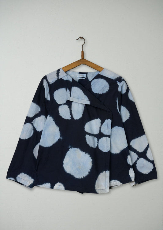 Reworn Shibori Cotton Shirt Size 10 (493) | Multi