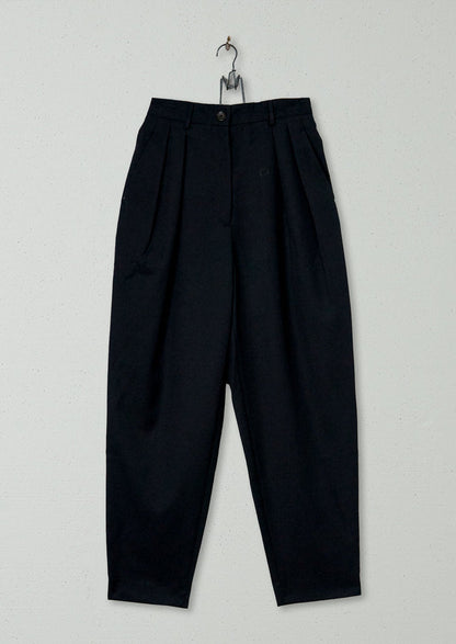 Reworn Wool Gaberdine Trousers Size 8 (499) | Black