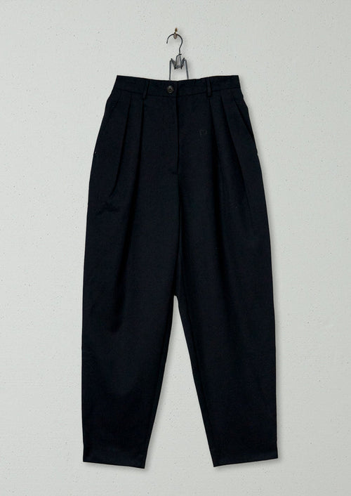 Reworn Wool Gaberdine Trousers Size 8 (499) | Black