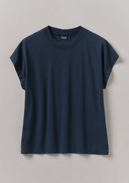 Rib Neck Sleeveless Tee | Raven Blue
