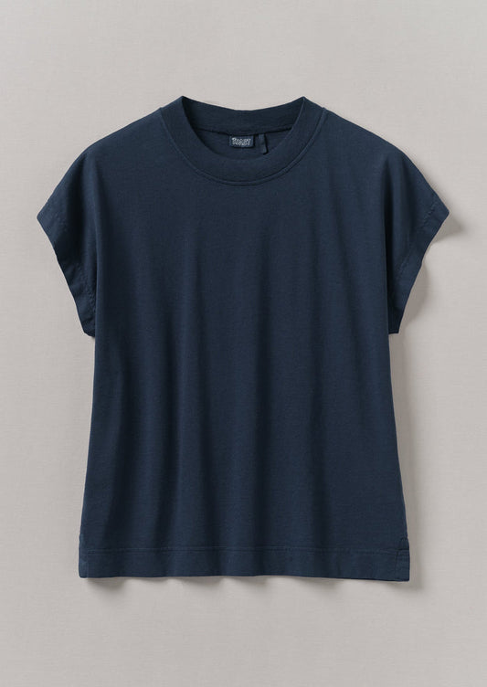 Rib Neck Sleeveless Tee | Raven Blue