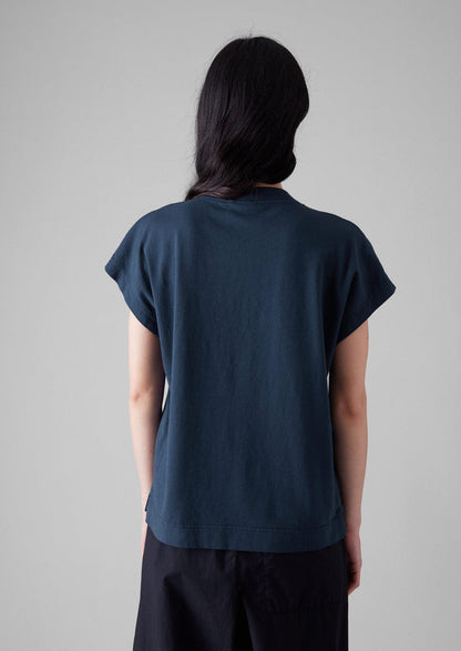 Rib Neck Sleeveless Tee | Raven Blue
