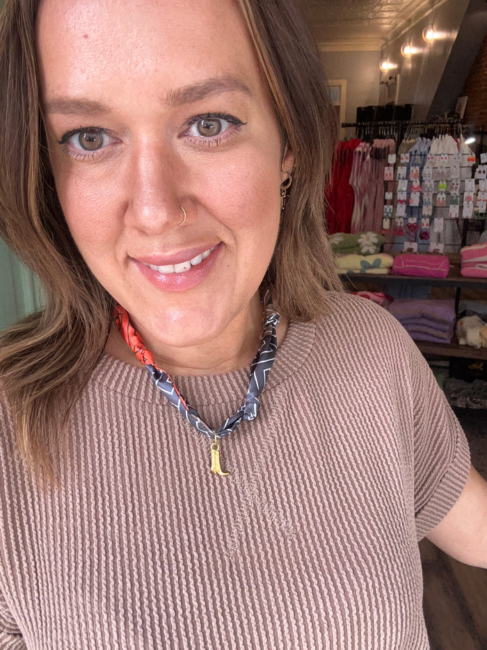 Ribbed short sleeve top