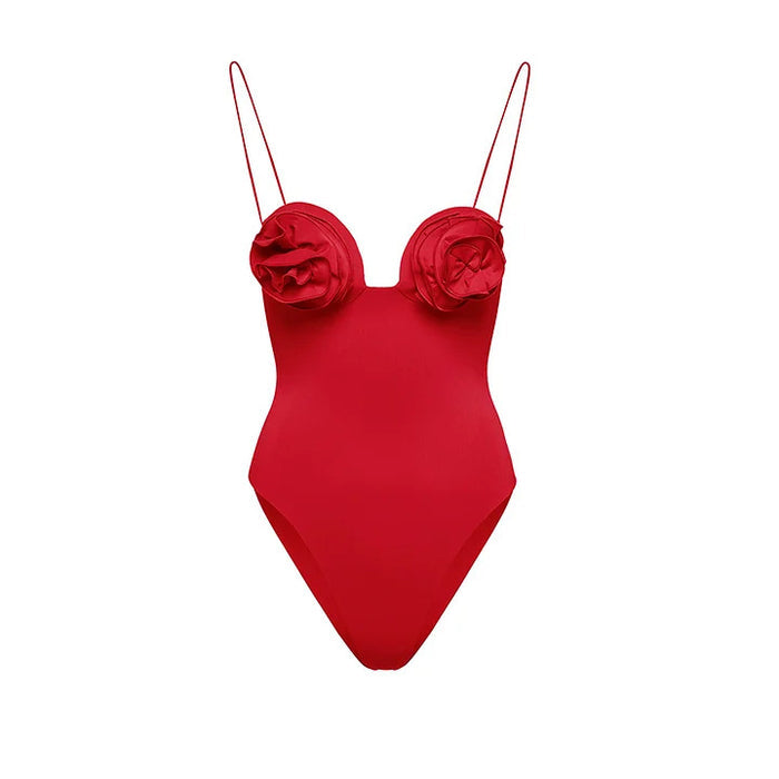 rose appliqué strap bodysuit with ruffle mini skirt – SMSMA