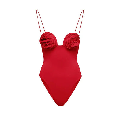rose appliqué strap bodysuit with ruffle mini skirt – SMSMA