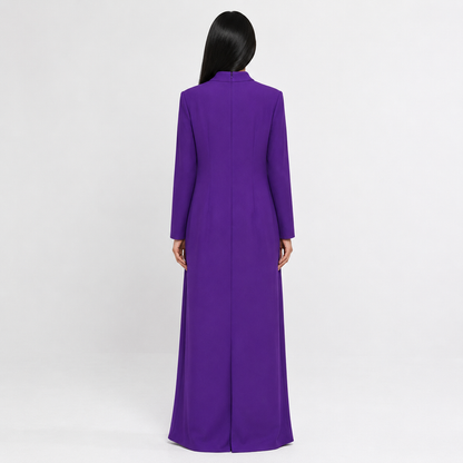 Royal Purple Embellished Maxi Dress – Elegant