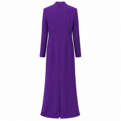 Royal Purple Embellished Maxi Dress – Elegant