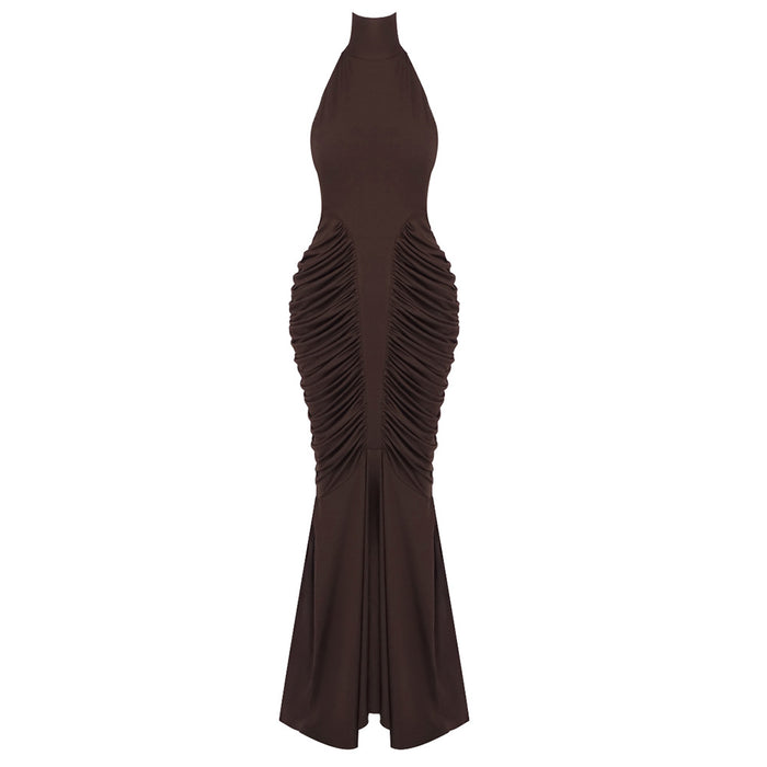 Ruched Sculpted Mermaid Gown — Ivory