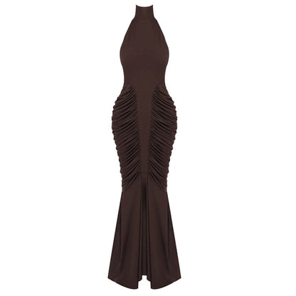 Ruched Sculpted Mermaid Gown — Ivory