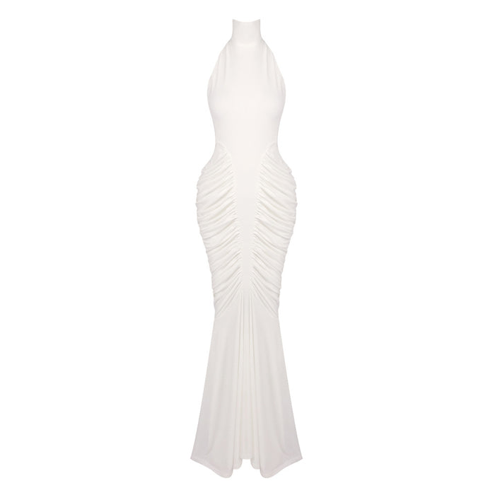 Ruched Sculpted Mermaid Gown — Ivory