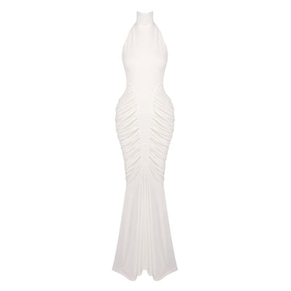 Ruched Sculpted Mermaid Gown — Ivory