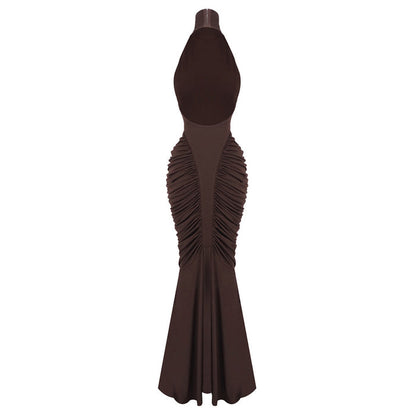 Ruched Sculpted Mermaid Gown — Ivory