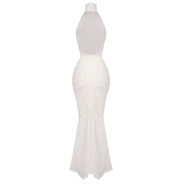 Ruched Sculpted Mermaid Gown — Ivory