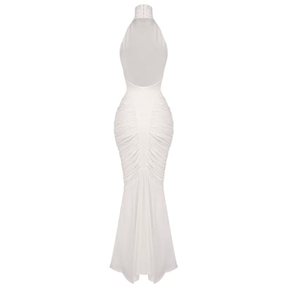 Ruched Sculpted Mermaid Gown — Ivory
