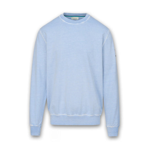 Sandbanks - Badge Logo Mineral Wash Sweatshirt in Dusty Blue - Nigel Clare