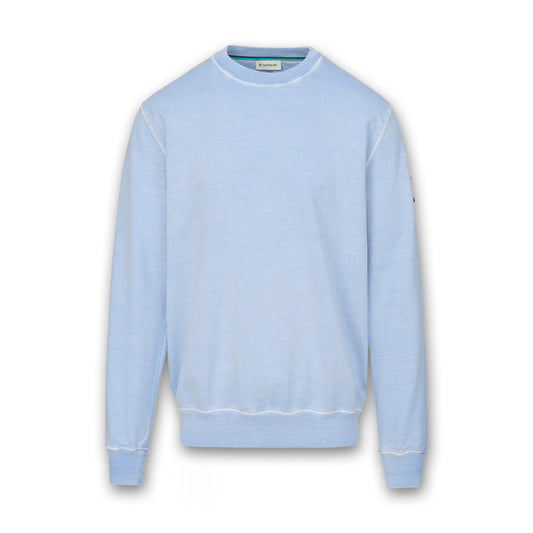 Sandbanks - Badge Logo Mineral Wash Sweatshirt in Dusty Blue - Nigel Clare