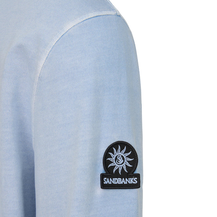 Sandbanks - Badge Logo Mineral Wash Sweatshirt in Dusty Blue - Nigel Clare