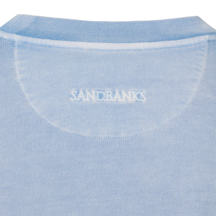 Sandbanks - Badge Logo Mineral Wash Sweatshirt in Dusty Blue - Nigel Clare