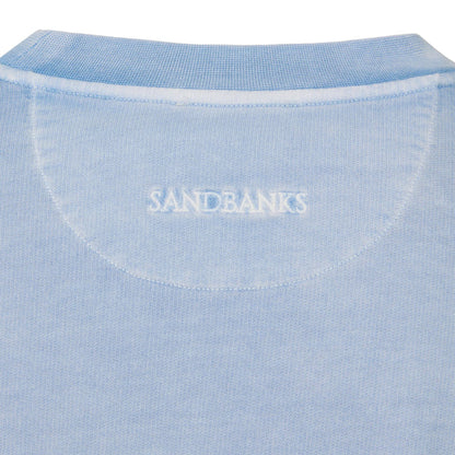 Sandbanks - Badge Logo Mineral Wash Sweatshirt in Dusty Blue - Nigel Clare