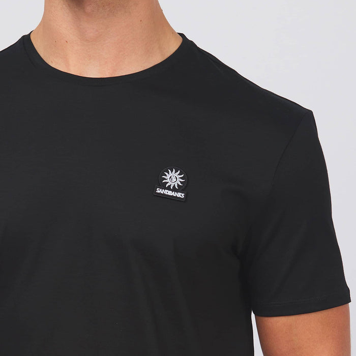 Sandbanks - Badge Logo T-Shirt in Black - Nigel Clare