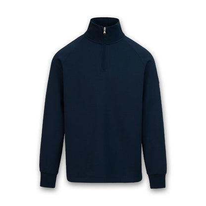 Sandbanks - Interlock Quarter Zip in Navy - Nigel Clare