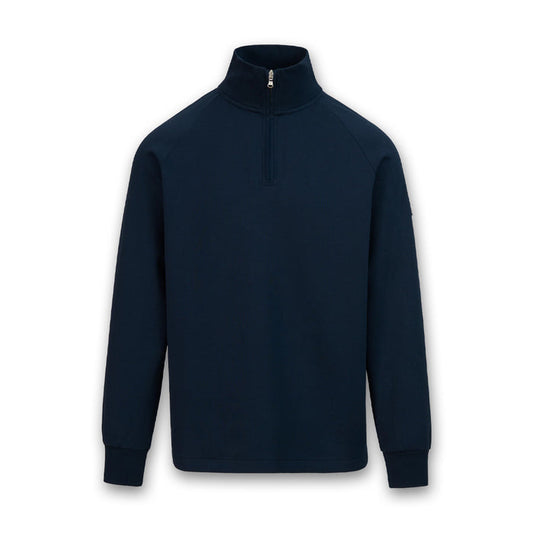 Sandbanks - Interlock Quarter Zip in Navy - Nigel Clare