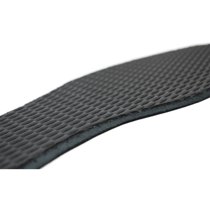 Packaging of Saphir black leather insoles with a classic round toe fit, showing the insole itself and brand logo.