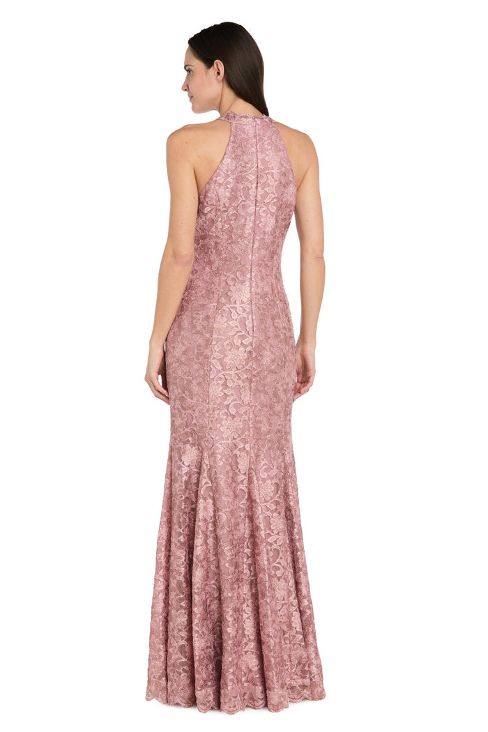 Scalloped Lace Halter Gown - Petite