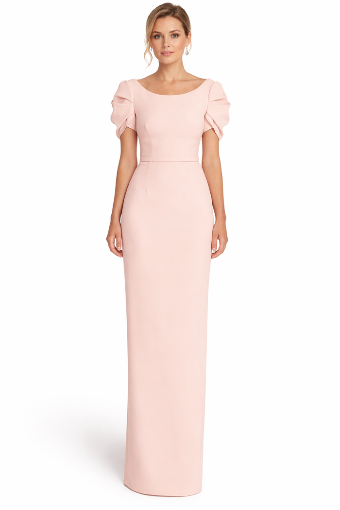 scoop neck puff sleeve column maxi dress – GRACE