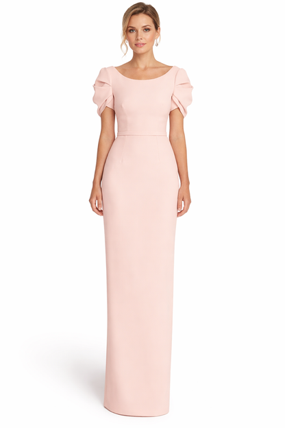 scoop neck puff sleeve column maxi dress – GRACE