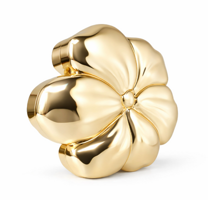 sculpted metallic flower clutch with chain strap – AUREZIA