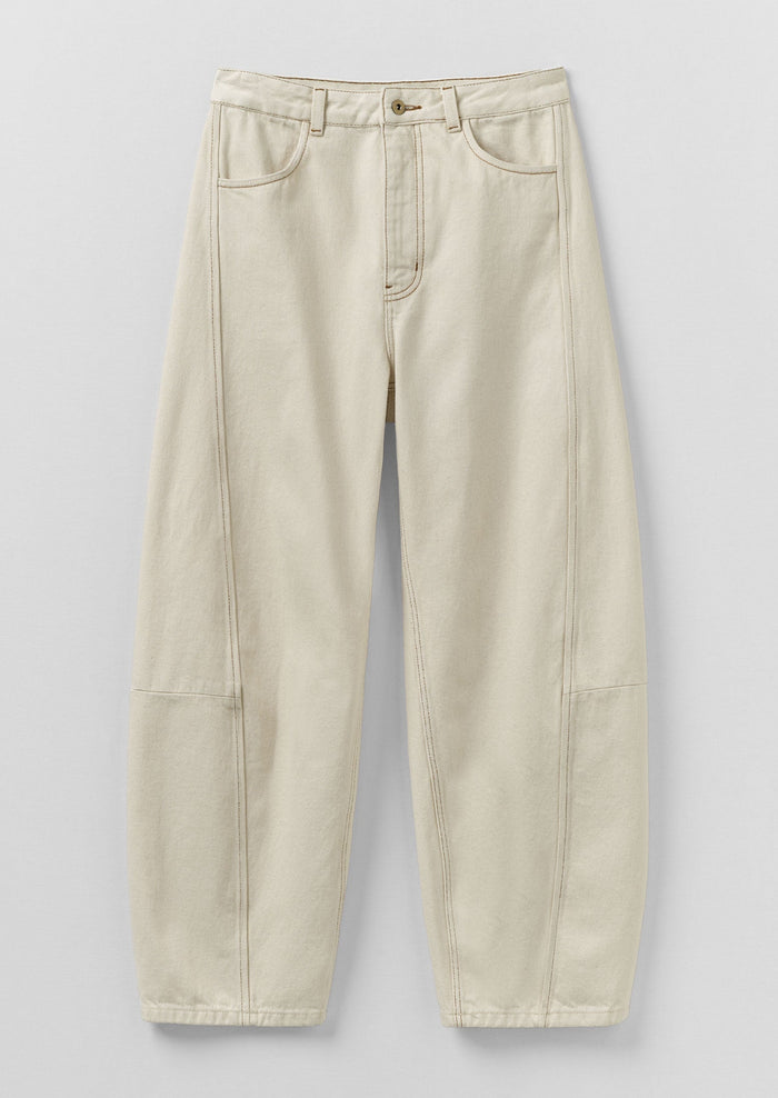 Sculptural Seamed Denim Trousers | Ecru