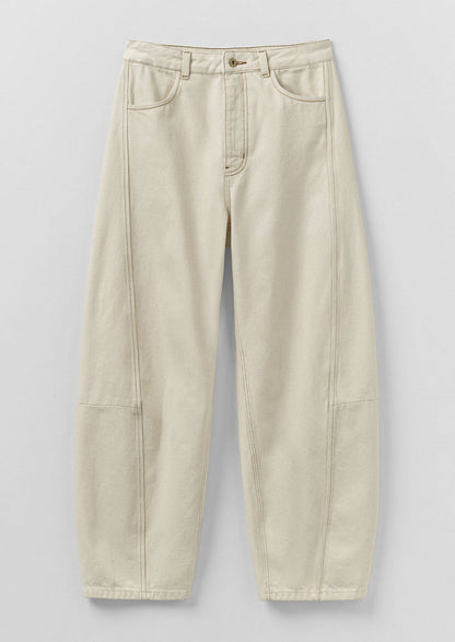 Sculptural Seamed Denim Trousers | Ecru