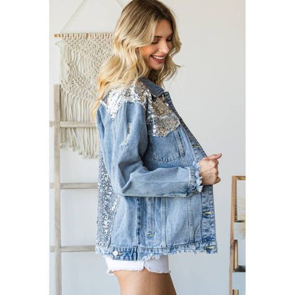 Sequin Denim Jacket