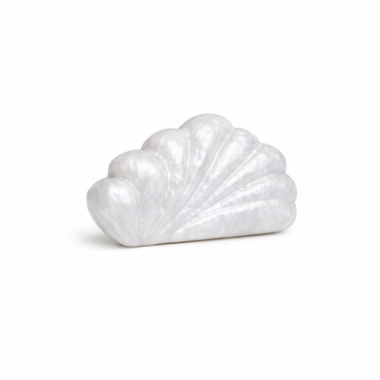 shell-inspired sculpted clutch with pearl finish – CALYPSO