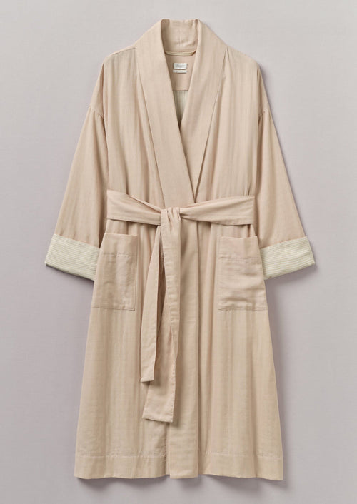 Soft Double Faced Cotton Gown | Soft Heather/Celery
