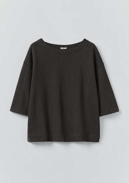 Square Cut Loopback Jersey Tee | Black Pepper