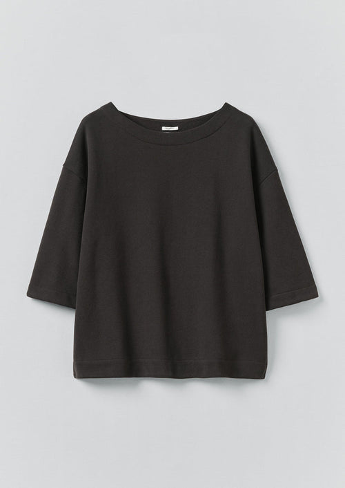 Square Cut Loopback Jersey Tee | Black Pepper