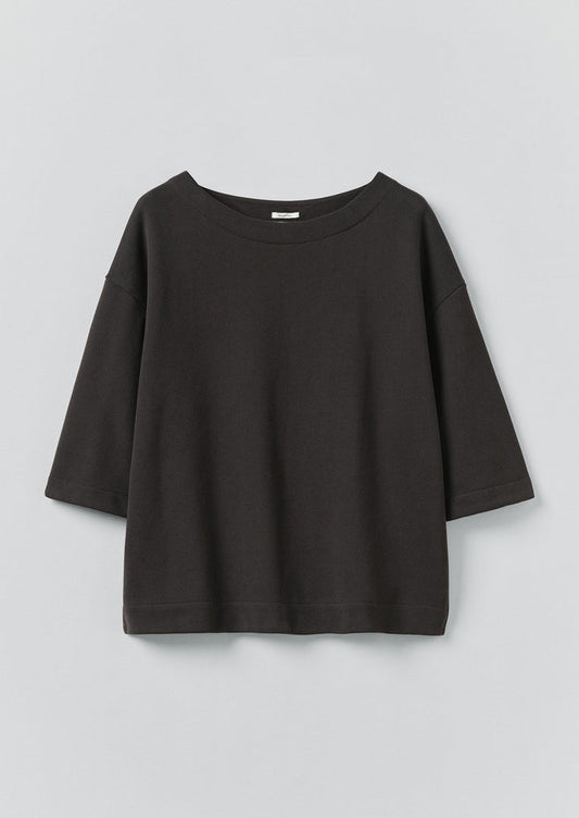 Square Cut Loopback Jersey Tee | Black Pepper