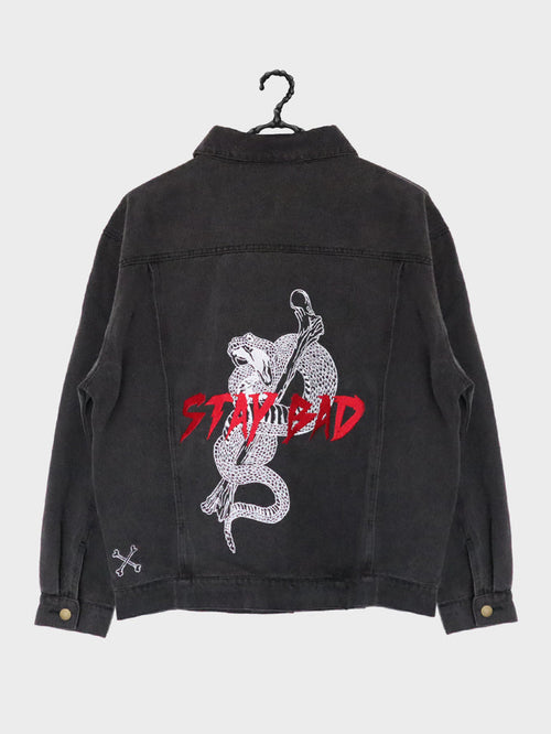 Stay Bad Denim Jacket  - Black Wash