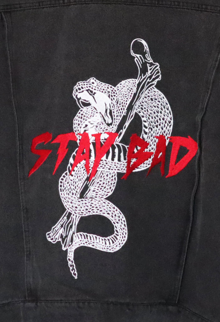 Stay Bad Denim Jacket  - Black Wash