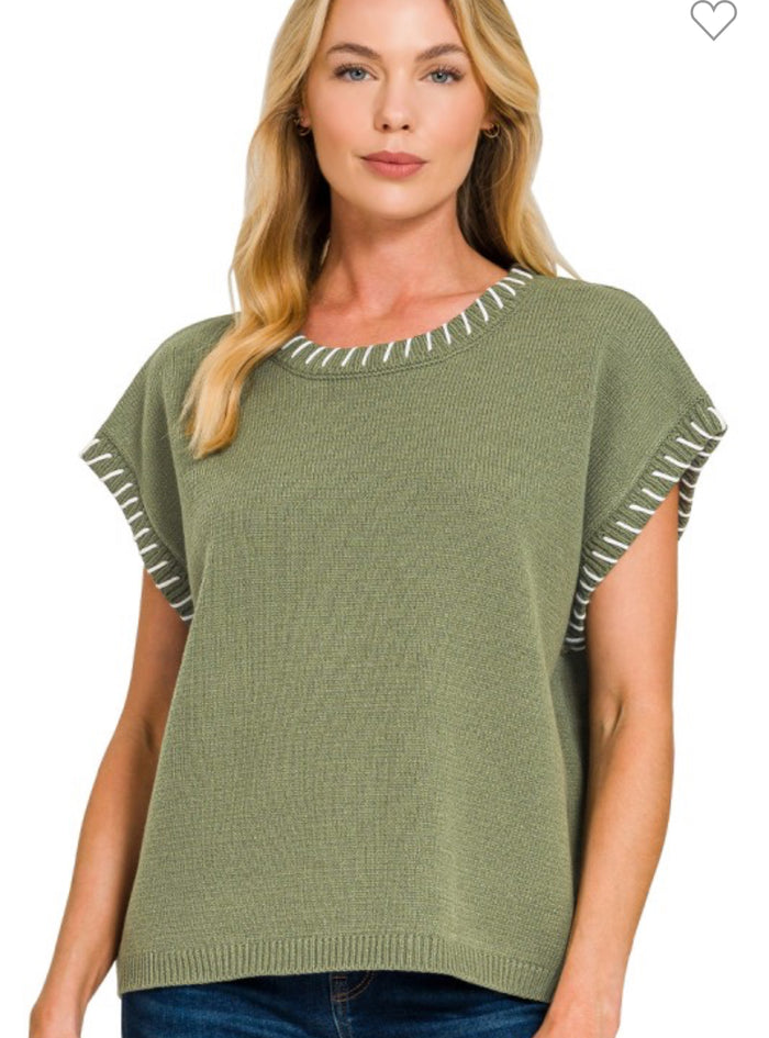 Stitched detail oversize sweater