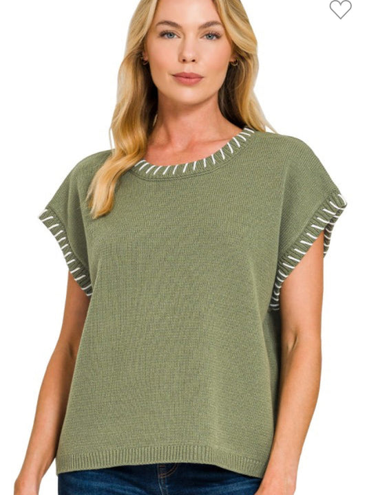 Stitched detail oversize sweater