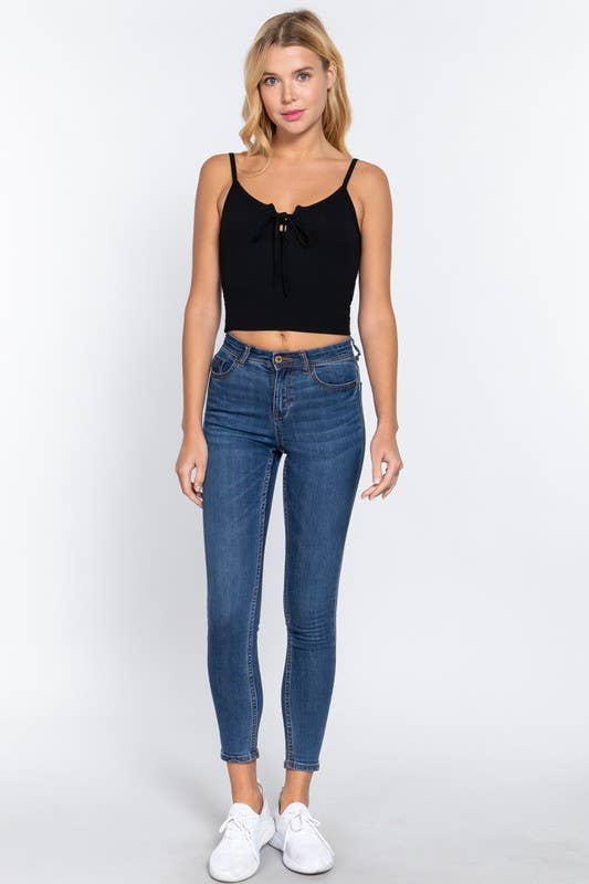 Sweetheart Neck Heavy Rib Knit Cami Top