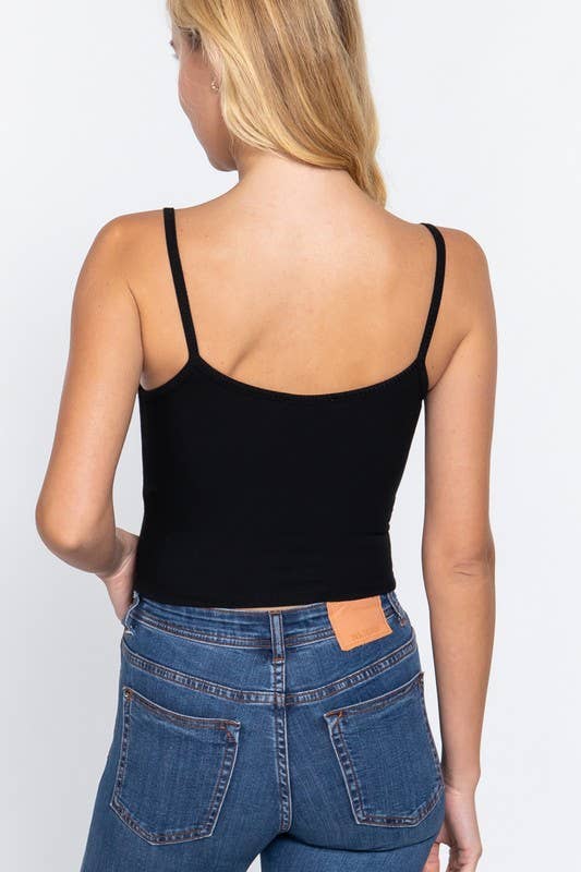 Sweetheart Neck Heavy Rib Knit Cami Top